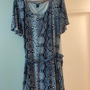 Gray and black print dress